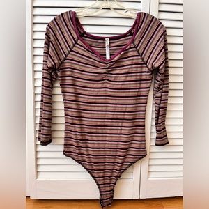 Free People Striped Bodysuit